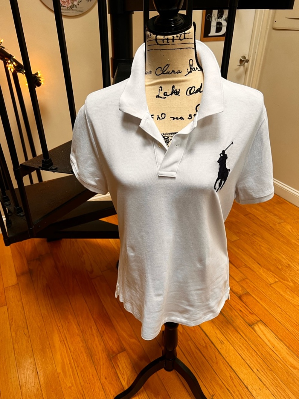 Ralph Lauren White Polo Shirt with Navy Pony
